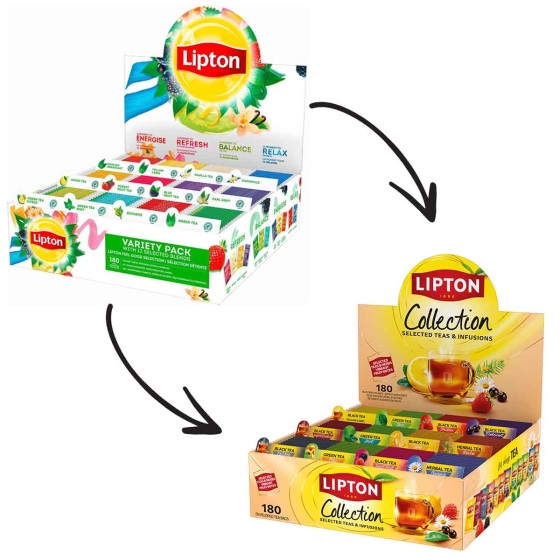 Coffret de Thés et Infusions Lipton 12 variétés - 3 coffrets - 540 sachets
