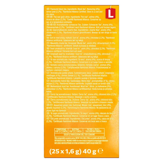 Thé Noir Lipton Citron - 25 sachets