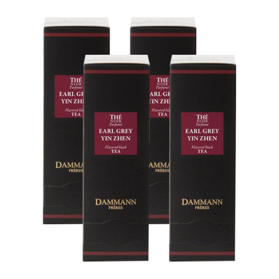 Thé Noir Dammann Frères Earl Grey Yin Zhen - 4 boites - 96 sachets Cristal