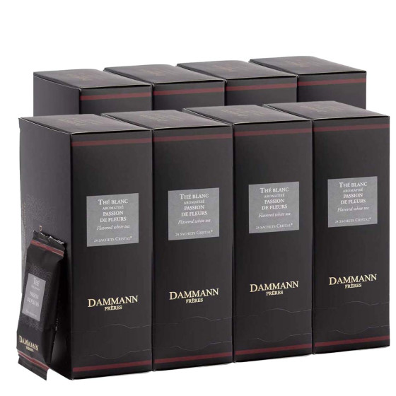Thé Blanc aromatisé Dammann Frères Passion de Fleurs - 8 boites - 192 sachets enveloppés