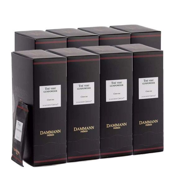 Thé Vert Dammann Frères Gunpowder - 8 boites - 192 sachets enveloppés
