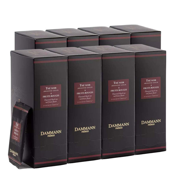 Thé Noir aromatisé Dammann Frères 4 Fruits Rouges - 8 boites - 192 sachets enveloppés