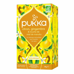 Infusion Bio Pukka Citron, Gingembre et touche de Miel de Manuka - 8 boites - 160 sachets