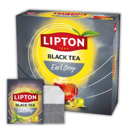Coffret de Thé Noir Earl Grey Lipton - 100 sachets
