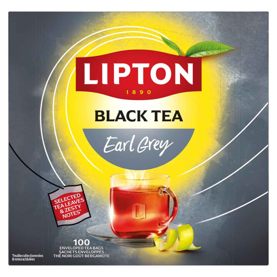 Coffret de Thé Noir Earl Grey Lipton - 3 coffrets - 300 sachets
