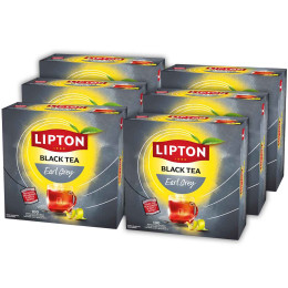 Coffret de Thé Noir Earl Grey Lipton - 6 coffrets - 600 sachets