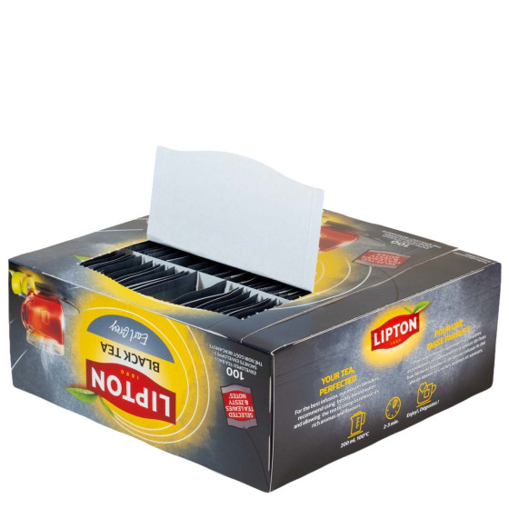 Coffret de Thé Noir Earl Grey Lipton - 6 coffrets - 600 sachets