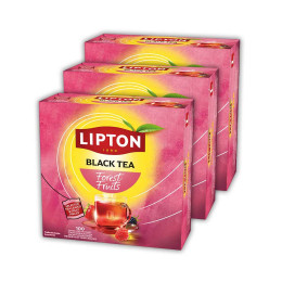 Coffret de Thé Noir Fruits Rouges Lipton -  3 coffrets - 300 sachets