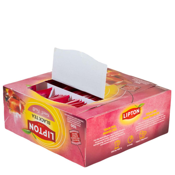 Coffret de Thé Noir Fruits Rouges Lipton - 6 coffrets - 600 sachets