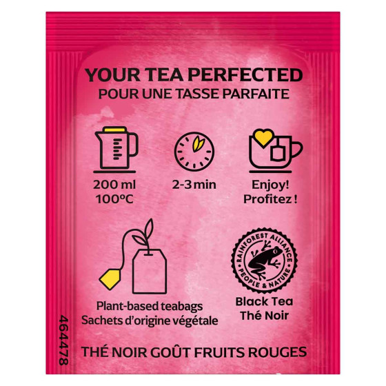 Coffret de Thé Noir Fruits Rouges Lipton - 6 coffrets - 600 sachets