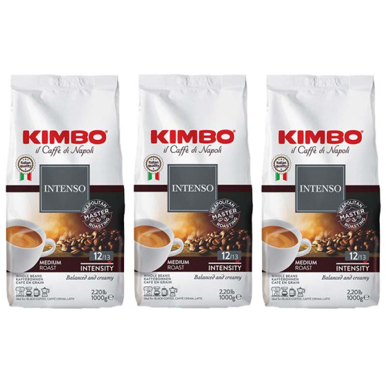 Café en Grains Kimbo Intenso - 3 paquets - 3 Kg