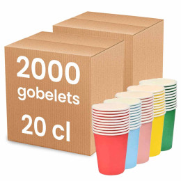 Gobelet carton festif  20 cl - 1er prix Multicolor - 2000 gobelets
