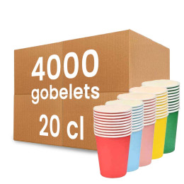 Gobelet carton festif  20 cl - 1er prix Multicolor - 4000 gobelets