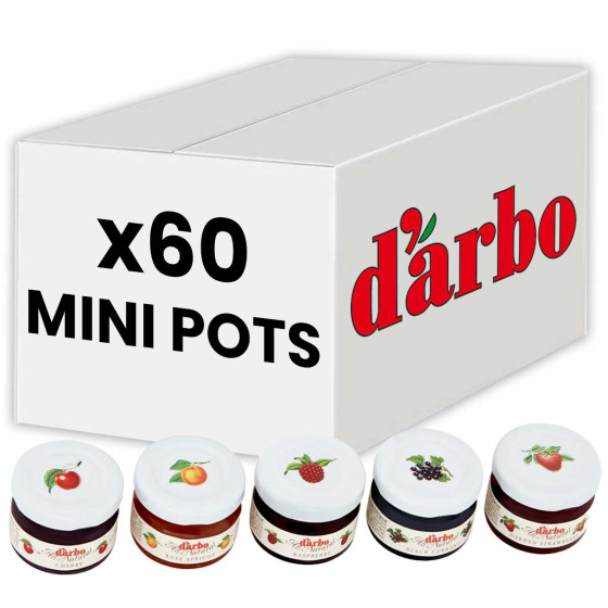 Confiture Darbo Coffret 5 Parfums Classiques 28 gr - 60 mini pots en verre