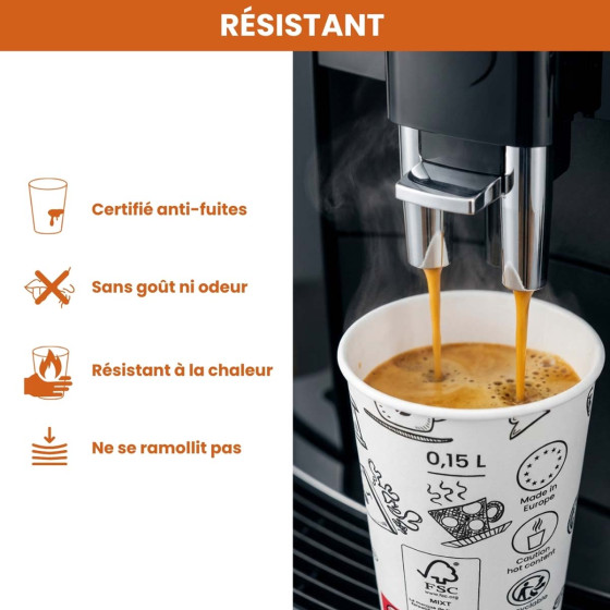 Gobelet carton 15 cl (6oz) Graffiti - 100 gobelets