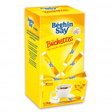 Bûchettes de sucre blanc Béghin-Say - 300 buchettes - 1,2 kg