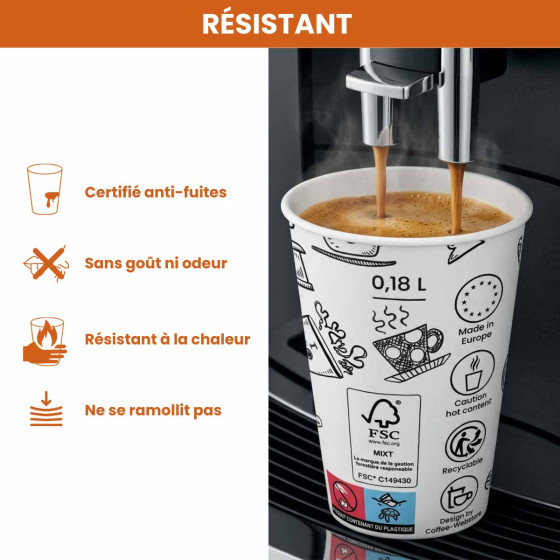 Gobelet carton 18 cl (7oz) Graffiti - 27000 gobelets