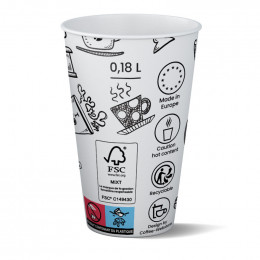 Gobelet carton 18 cl (7oz) Graffiti - 54000 gobelets (1 palette)