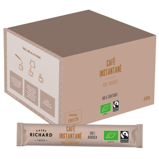 Cafés Richard café instantané 100% Arabica - 200 sticks