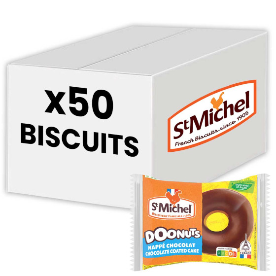 Doonuts St Michel Nappé Chocolat - 50 doonuts emballés individuellement
