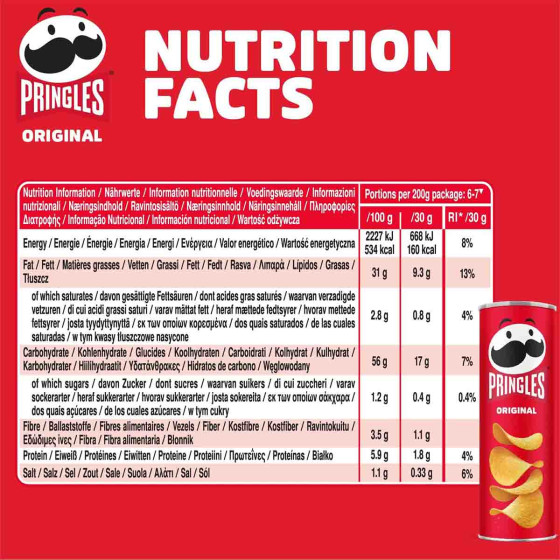 Pringles Original 40g - 2 cartons - 24 boîtes