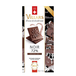 Tablette de chocolat Noir Villars 72% Héritage 1901 - 100 gr