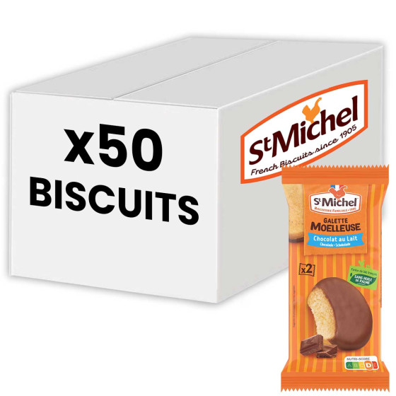 Galette Moelleuse St Michel Nappée Chocolat - 25 sachets de 2 gâteaux