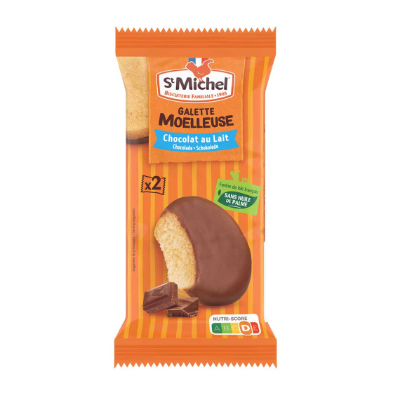 (ZS26) Galette Moelleuse St Michel Nappée Chocolat - 25 sachets de 2 gâteaux - DDM 11/2026