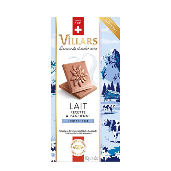 Villars tablette héritage 1901 lait recette à 'ancienne
