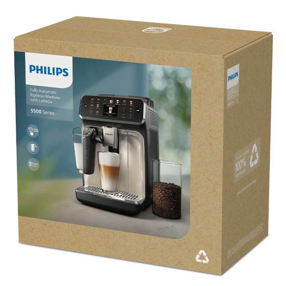 Philips EP5547/90 SilentBrew LatteGo Noir Chromée