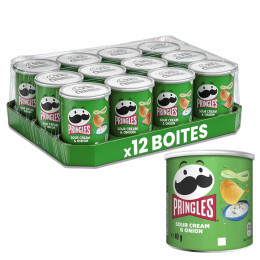Pringles Crème Oignons - Sour Cream & Onion 40g - 12 boîtes