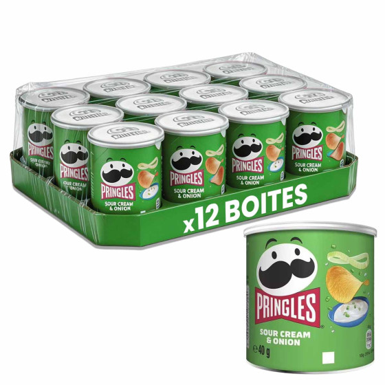Pringles Crème Oignons - Sour Cream & Onion 40g - 12 boîtes