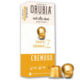 Boîte de capsules Nespresso compatibles Orubia Cremoso 100% Arabica made in France – grand conditionnement professionnel
