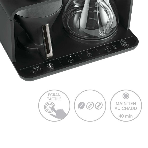 Cafetière filtre avec broyeur Melitta EPOS Chrome 1024-03