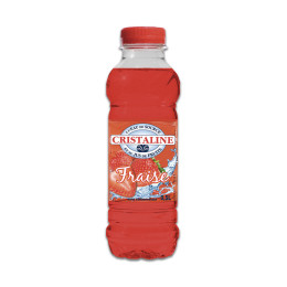 Bouteille d'eau Cristaline Jus de Fraise 50cl - Pack de 24 bouteilles