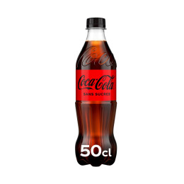 Coca-Cola Zéro Sans Sucres Bouteille 50cl - Pack de 12 bouteilles