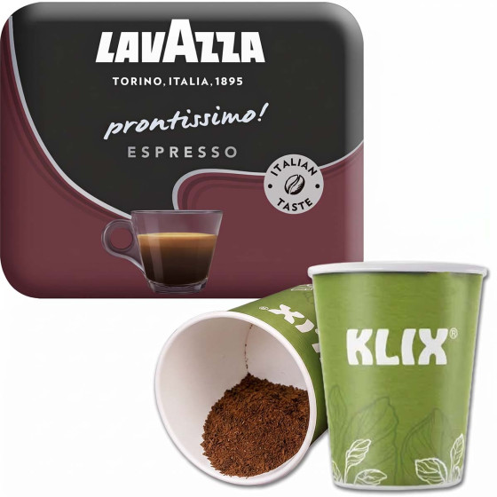 Gobelet Pré-dosé Lavazza compatible KLIX Café Espresso non sucré - 17 boissons