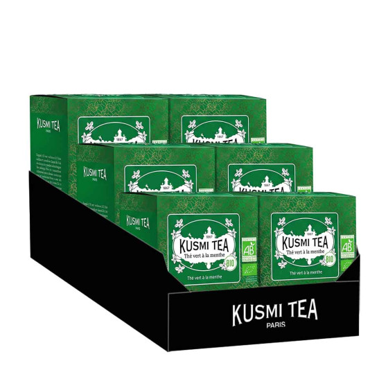 Thé Vert Bio Kusmi Tea Menthe - 6 boîtes - 120 sachets