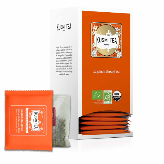 Thé Noir English Breakfast Bio Kusmi Tea - 25 sachets enveloppés