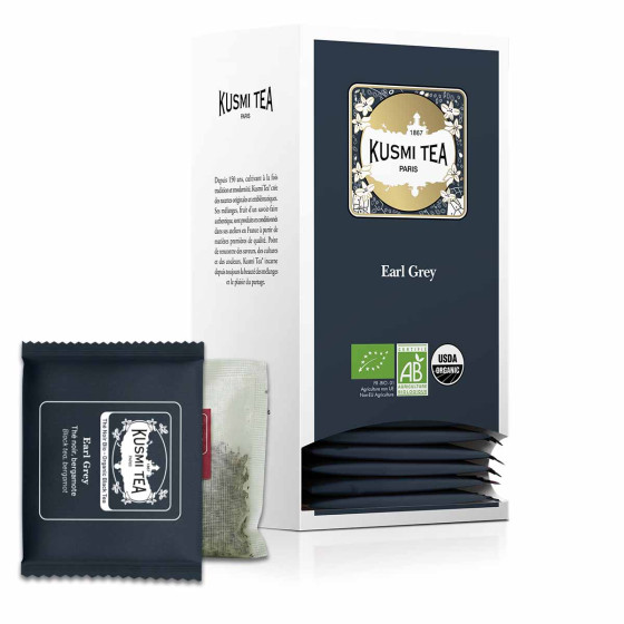 Thé Noir Earl Grey Bio Kusmi Tea - 25 sachets enveloppés