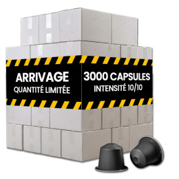 Arrivage Quantité Limitée - Capsule Nespresso Compatible Intense 10/10 - 3000 capsules
