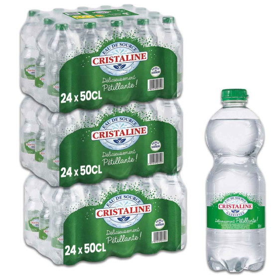 Bouteille d'eau gazeuse Cristaline Pétillante 50cl x72