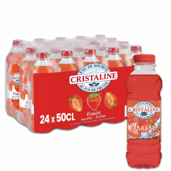 Bouteille d'eau Cristaline Fraise 50cl x24