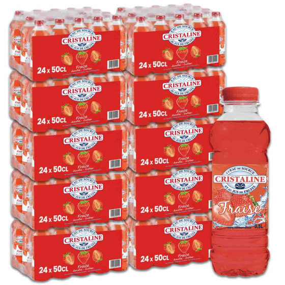 Bouteille d'eau Cristaline Fraise 50cl x240
