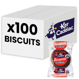 Brownie Pépites de Chocolat Ker Cadélac - 100 brownies emballés individuellement