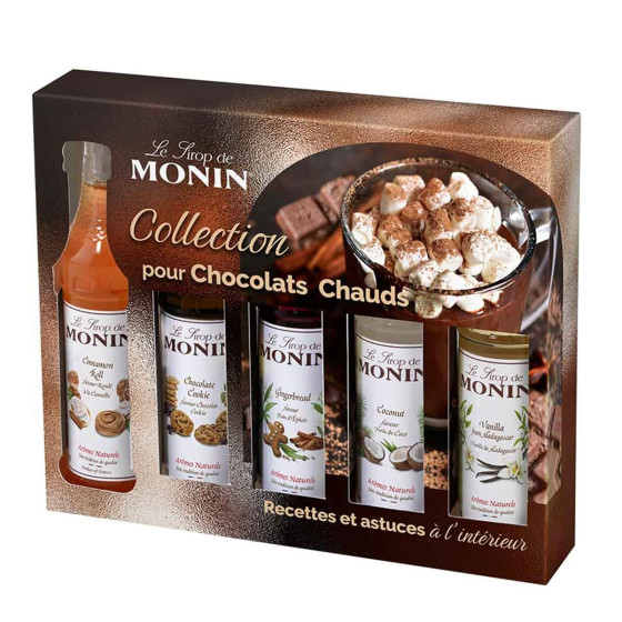Sirop Monin Coffret pour Chocolat chaud - 5 bouteilles de 5 cl