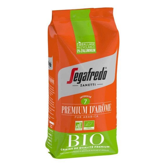 Café en Grains Bio Segafredo Premium d'Arôme Pur Arabica - 3 paquets - 1,5 Kg