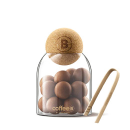 Bocal en verre CoffeeB - 18 boules + 1 pince