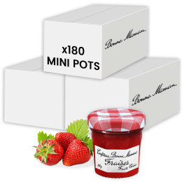Confiture Fraise Bonne Maman 30 gr - 180 mini pots en verre
