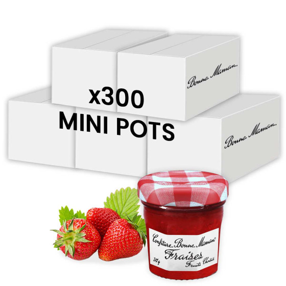 Confiture Fraise Bonne Maman 30 gr - 300 mini pots en verre